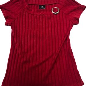 JKLA California red dressy blouse sz M